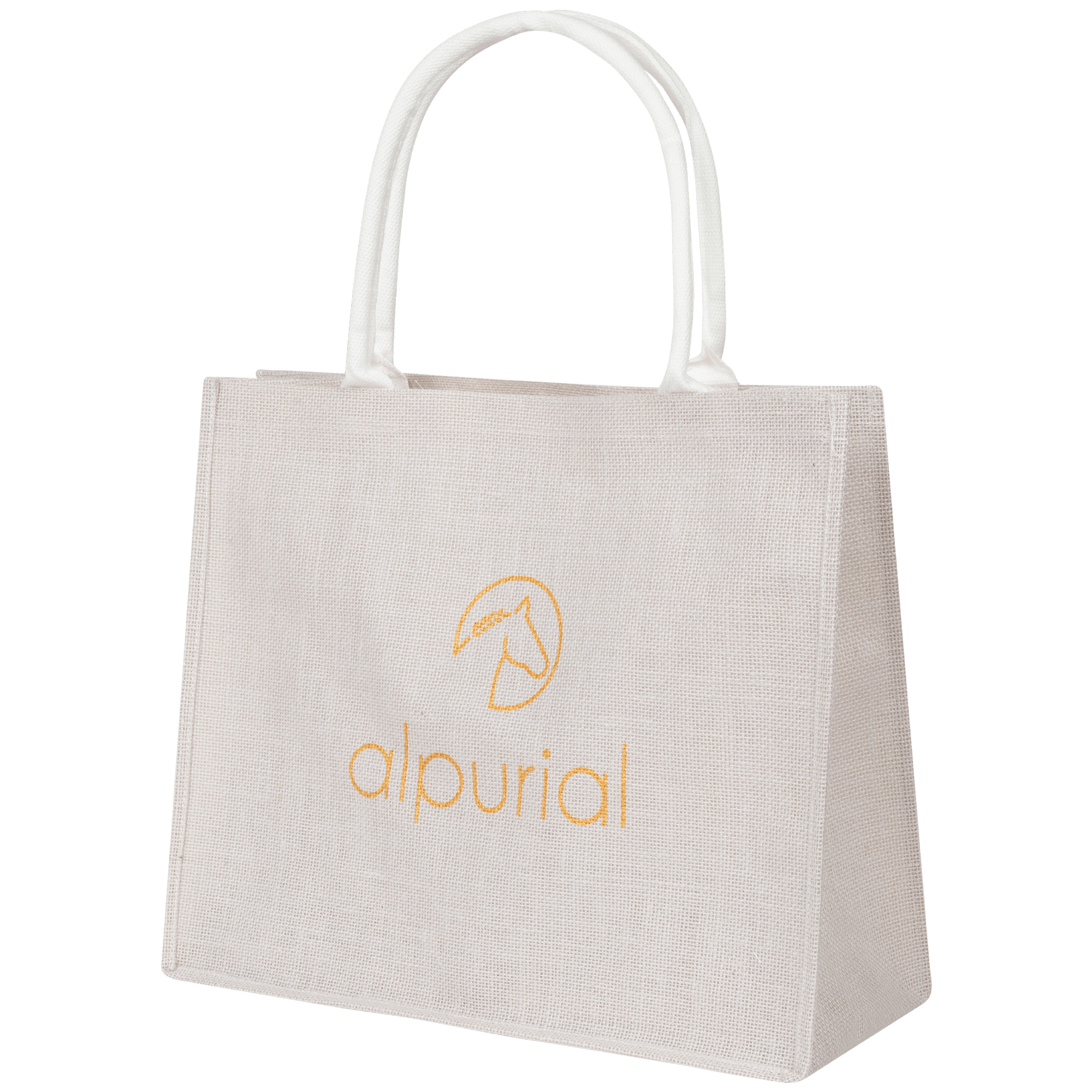 Jutetasche Alpurial weiß gold