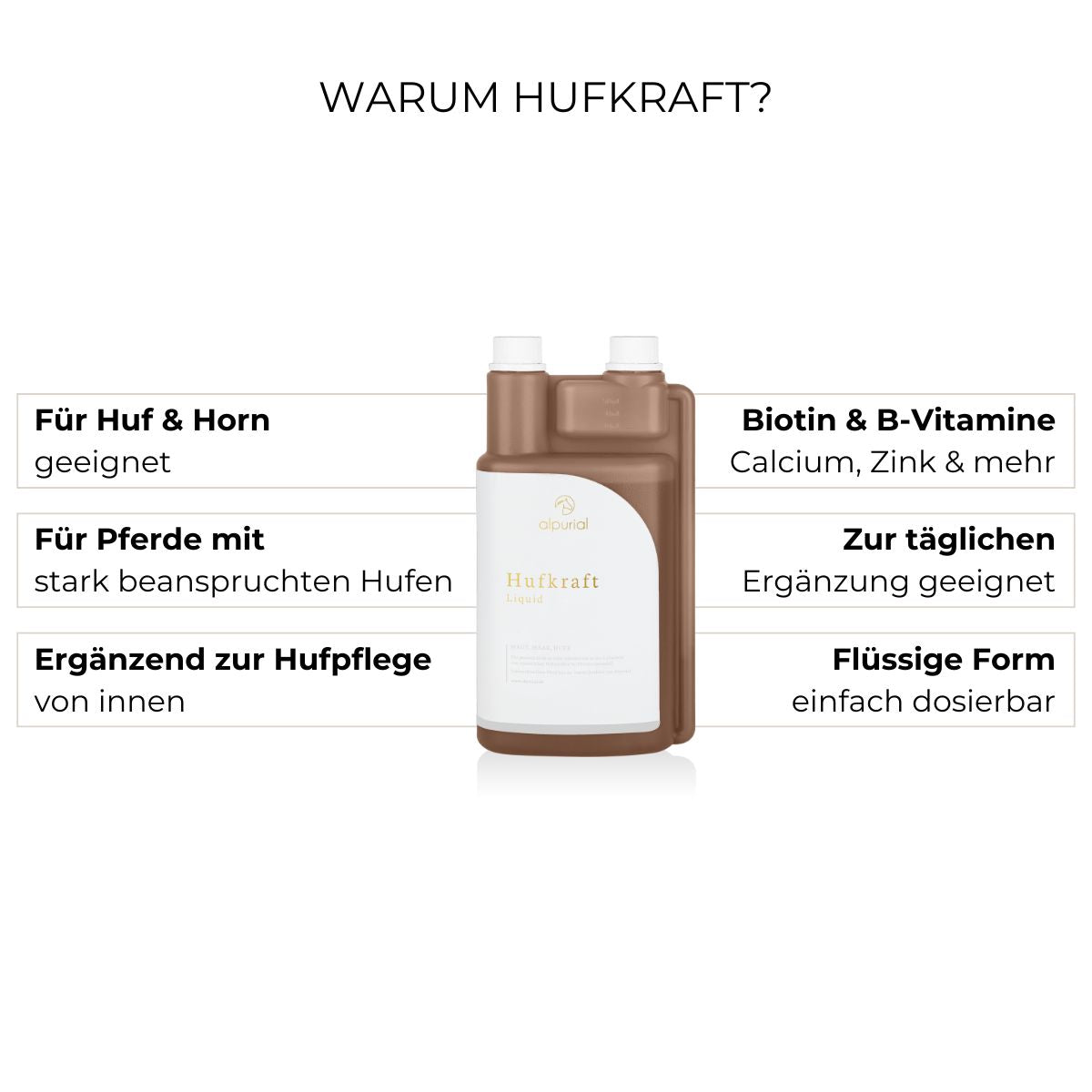 Hufkraft Liquid Vorteile: Hufqualität, Hufstruktur, Hornwachstum