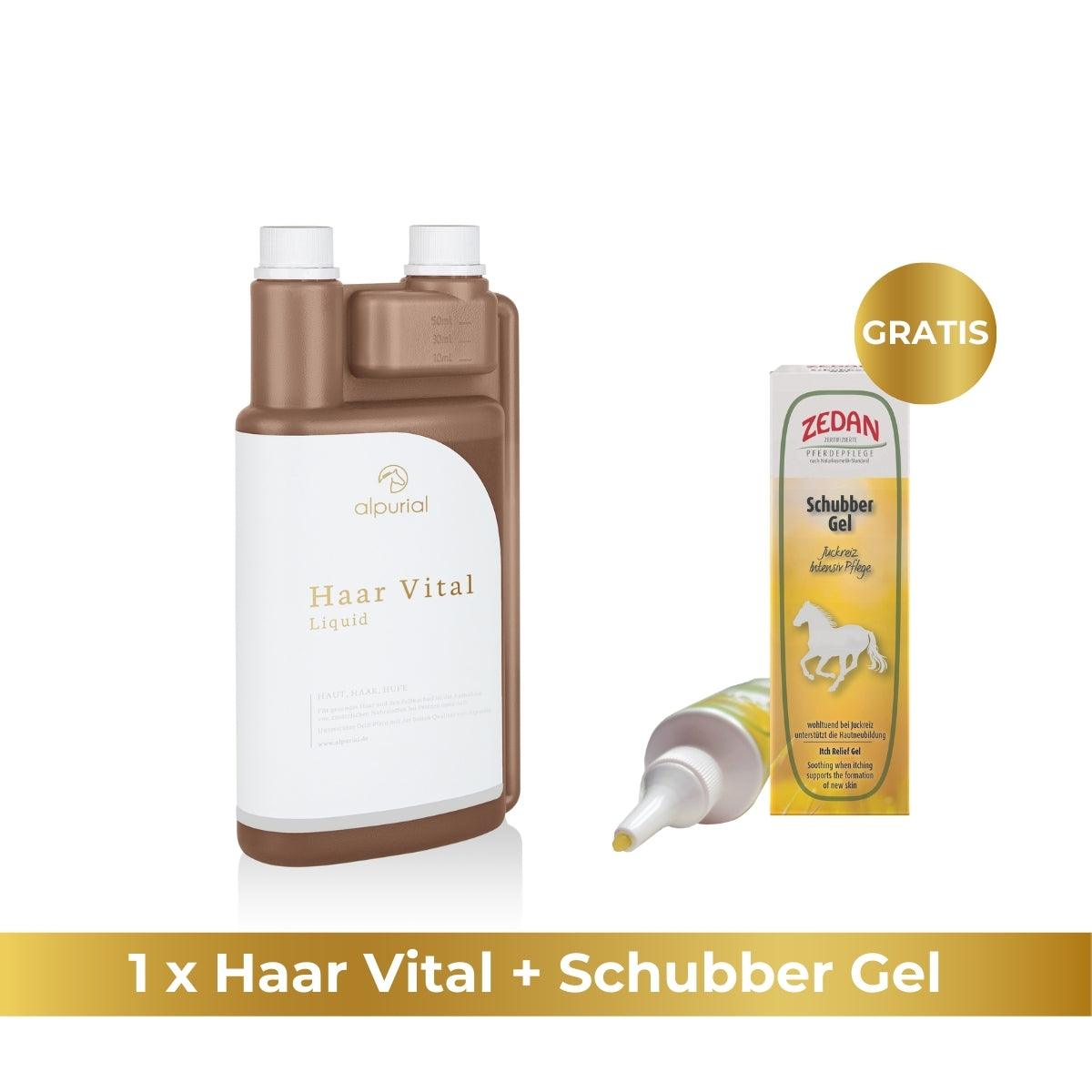 Haar Vital flüssiges Zusatzfutter Pferd zur Unterstützung Fell & Haar Pferd 1 Liter Alpurial