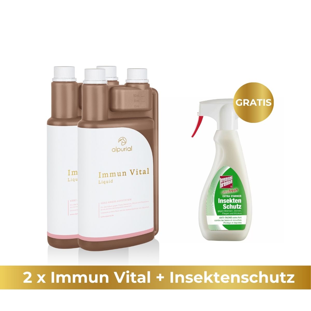Immun Vital flüssiges Zusatzfutter Pferd zur Unterstützung Immunsystem Pferd 1 Liter Alpurial