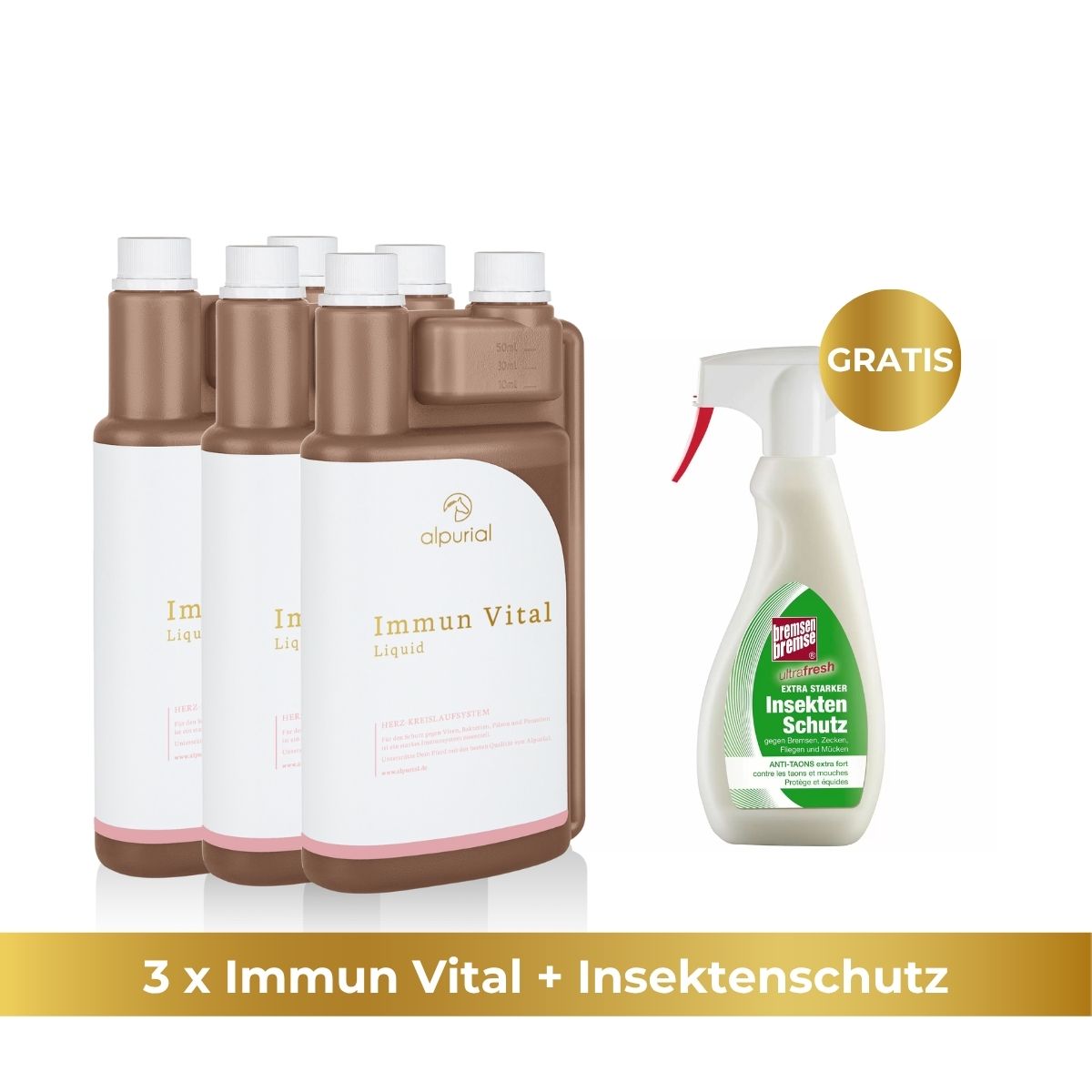 Immun Vital flüssiges Zusatzfutter Pferd zur Unterstützung Immunsystem Pferd 1 Liter Alpurial