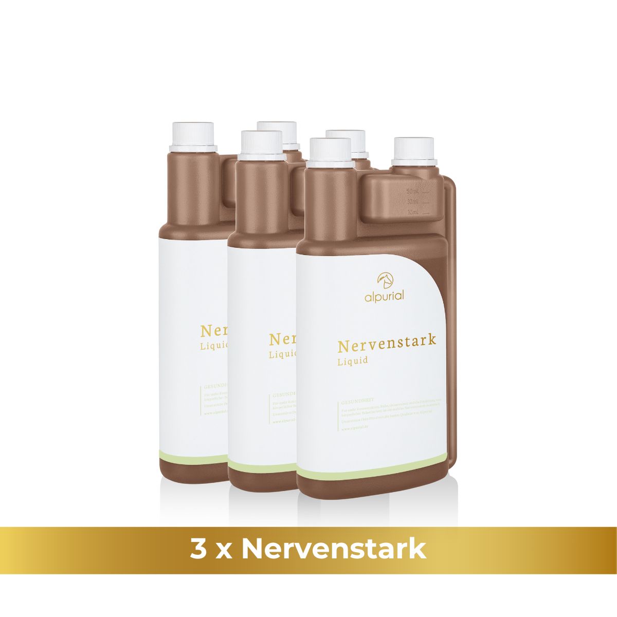 Nervenstark flüssiges Zusatzfutter Pferd zur Unterstützung Nerven und Konzentration Pferd 1 Liter Alpurial