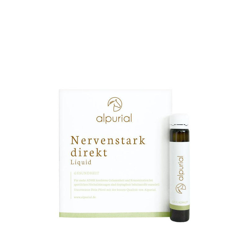 Nervenstark Direkt Tester flüssiges Zusatzfutter Pferd zur Unterstützung Nerven Turnier Pferd 20ml Alpurial