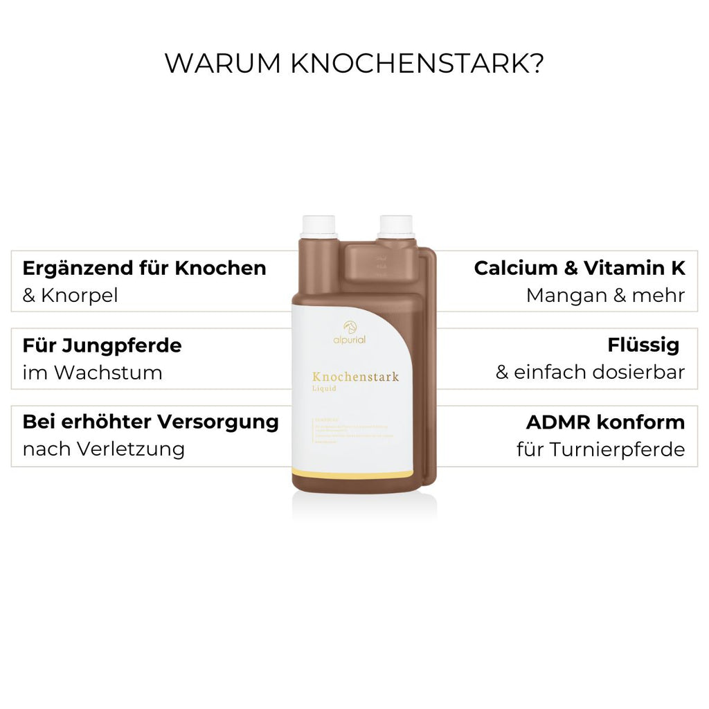 Knochenstark Liquid Vorteile: Knochenwachstum, Regeneration, Knochenerhalt.