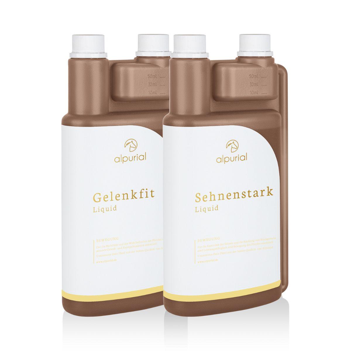 Alpurial Pferdezusatzfutter Bewegungsbundle für starke Sehnen und bewegliche Gelenke.