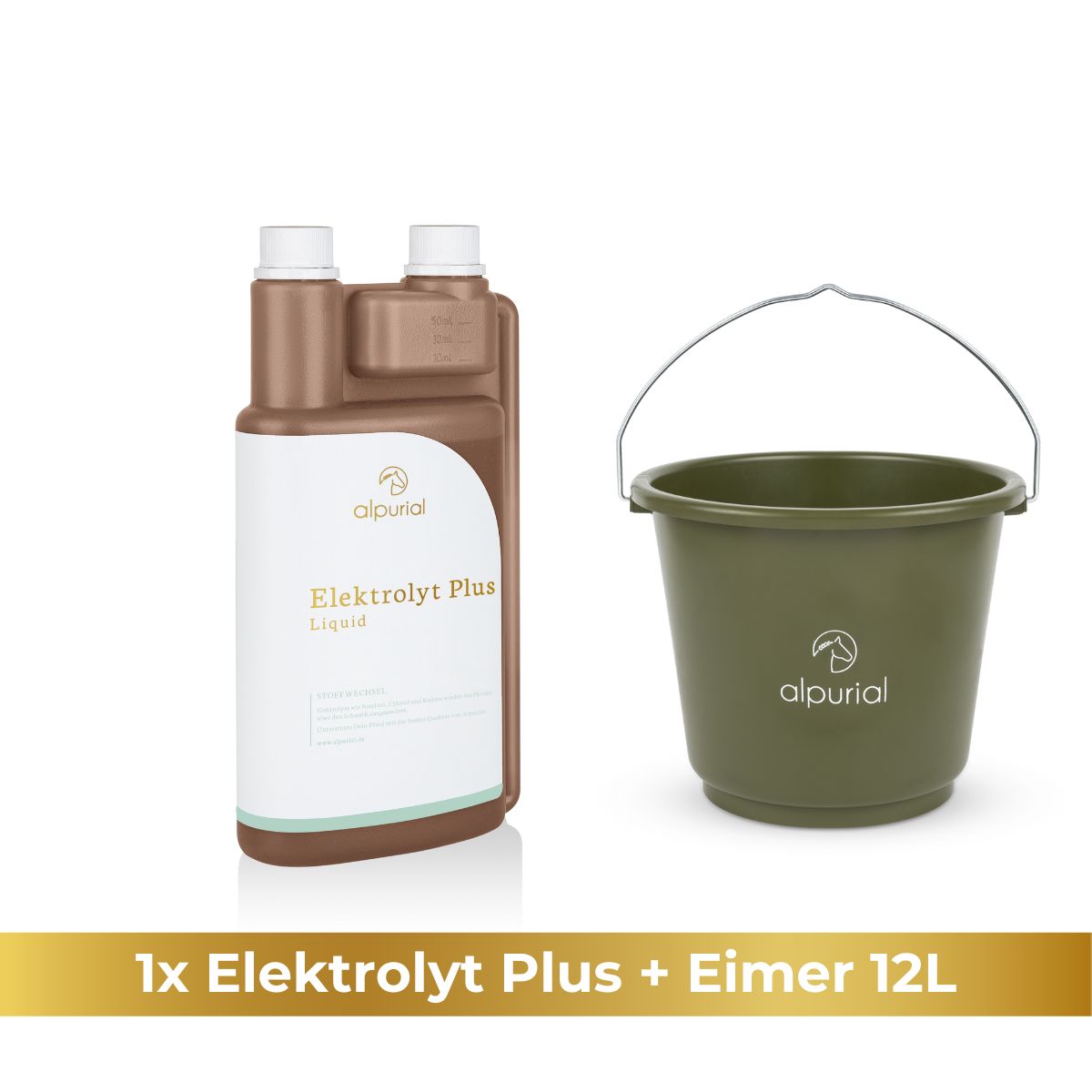 Elektrolyt Plus flüssiges Zusatzfutter Pferd zur Unterstützung nach Schwitzen Pferd 1 Liter Alpurial