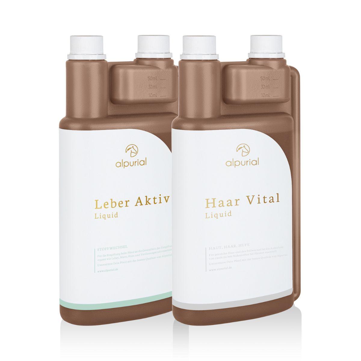 Alpurial Pferdezusatzfutter Fellwechsel Bundle für das Haarwachstum und die Leberentgiftung im Fellwechsel.