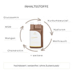 Gelenkfit flüssiges Zusatzfutter Inhaltsstoffe wie Glucosamin, MSM, Hyaluron und mehr.