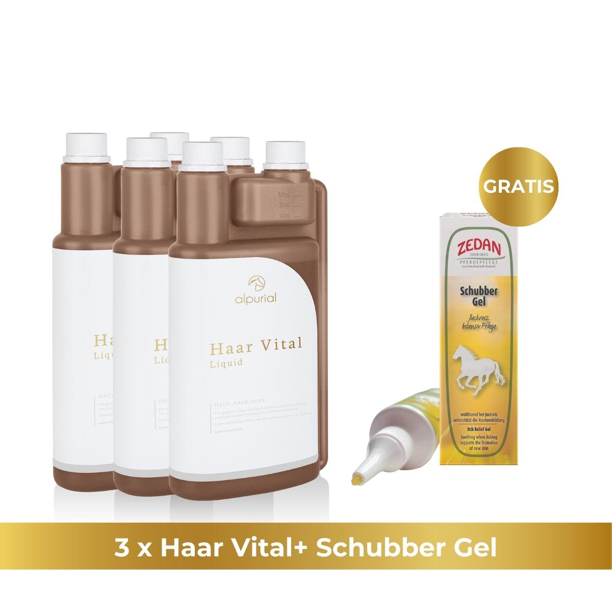 Haar Vital flüssiges Zusatzfutter Pferd zur Unterstützung Fell & Haar Pferd 1 Liter Alpurial