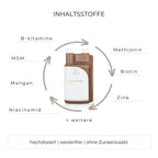 Haar Vital flüssiges Zusatzfutter Inhaltsstoffe wie Biotin, Zink, MSM und mehr.