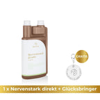 Nervenstark direkt flüssiges Zusatzfutter Pferd zur Unterstützung Konzentration und Entspannung Turnier Pferd 1 Liter Alpurial