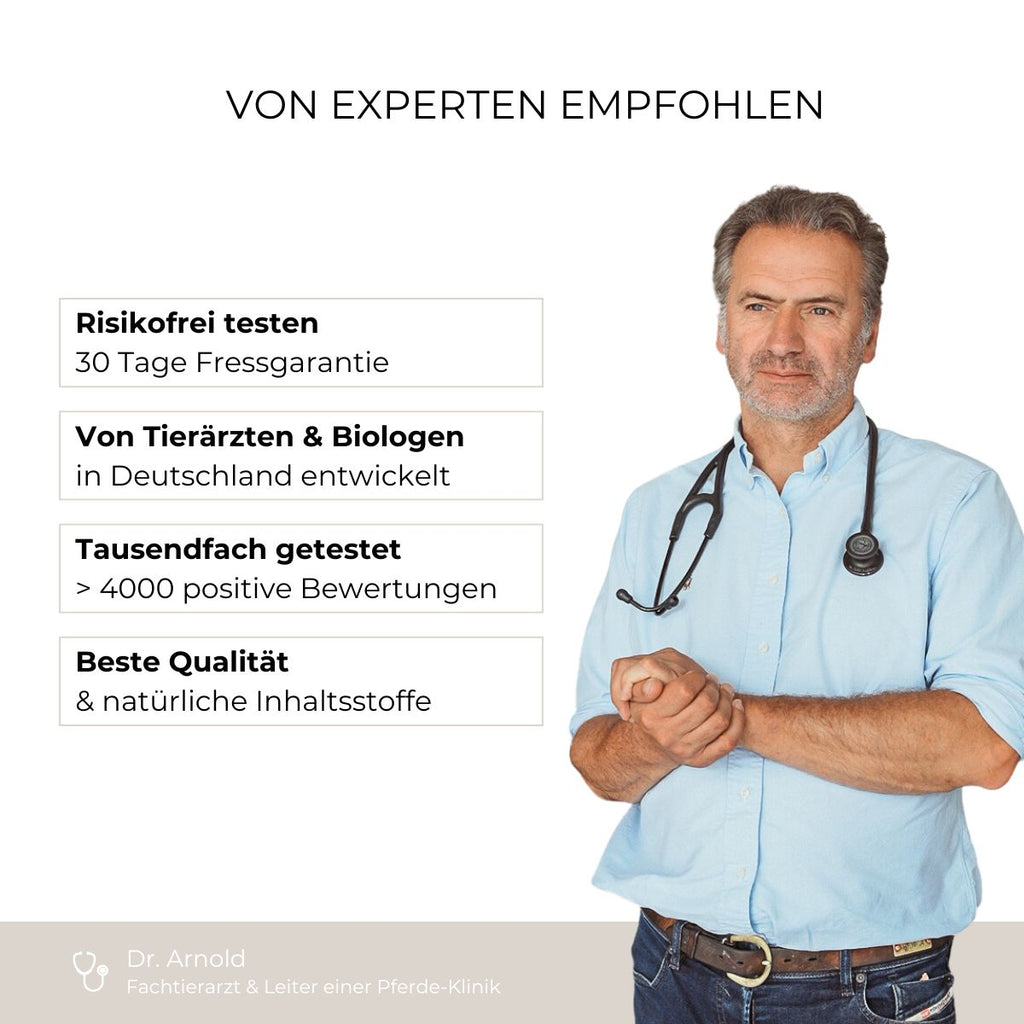 Pro Darm flüssiges Zusatzfutter Pferd von Tierärzten empfohlen und entwickelt.