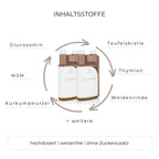 Senior Bundle flüssiges Zusatzfutter Inhaltsstoffe wie Teufelskralle, MSM, Hyaluron und mehr.