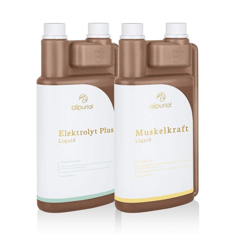 Sommerbundle flüssiges Zusatzfutter Pferd zur Unterstützung Training im Sommer Pferd 1 Liter Alpurial