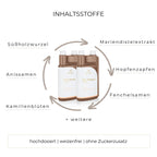 Verdauungsbundle flüssiges Zusatzfutter Inhaltsstoffe wie Kamillenblüten, Fenchelöl, Hopfenzapfen und mehr.